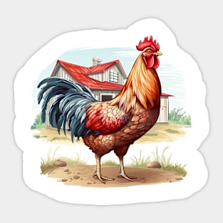 Colorful Rooster Sticker